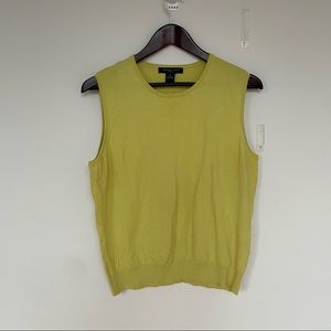 Silk Blend Sweater Vest Yellow XL